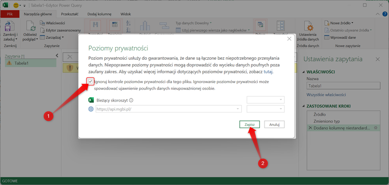 Screenshot 14 – So rufen Sie Daten aus der MGBI-API über Power Query in Microsoft Excel ab