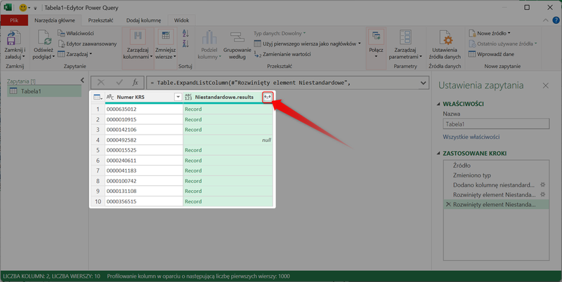 Screenshot 17 – So rufen Sie Daten über die MGBI-API mit Power Query in Microsoft Excel ab