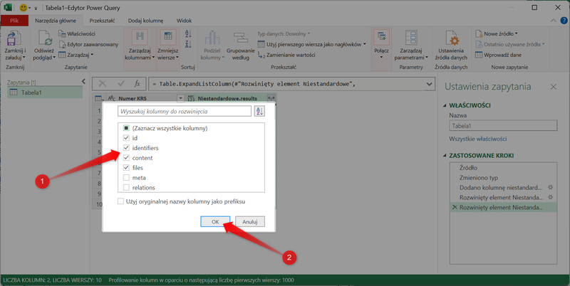 Screenshot 18 – So rufen Sie Daten über die MGBI-API mit Power Query in Microsoft Excel ab