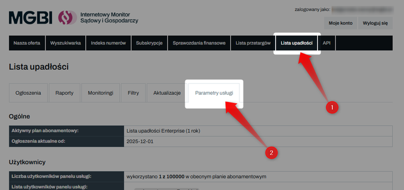 Screenshot 1 – So rufen Sie den Inhalt der Schuldneranzeigen über die API ab