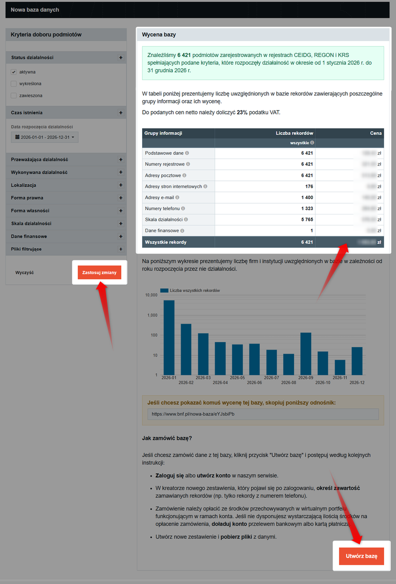Screenshot 3 – So laden Sie Daten neuer Unternehmen herunter